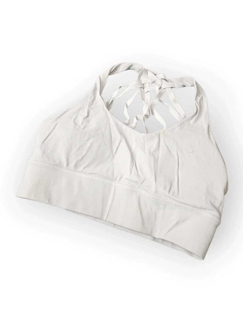 NVGTN White Multi-Strap Lattice Back Sports Bra | Size Small